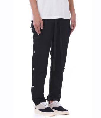 China Viable Mens Casual Pants 2019 Mens Hiphop Pants Side Button Man Joggers Track Sweatpants Drawstring Trousers for sale