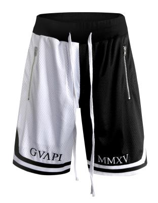 China Custom Viable Mens Logo Zipper Pocket Basketball Mesh Shorts for sale