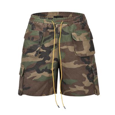 China Viable High Quality Hot Selling Pure Men's Summer Fashion Camouflage Shorts Yellow Drawstring for sale