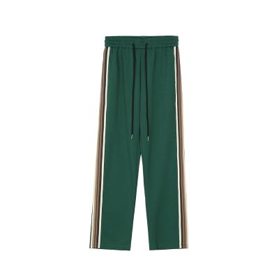 China Viable Custom Track Logo Side Striped Sweatpants Loose Pants Casual Straight Leg Men Pants for sale