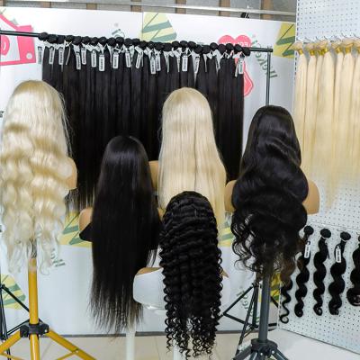 China 100% Unprocessed Brazilian Remy Virgin Human Hair Hd Silky Straight Full Lace Wig for sale