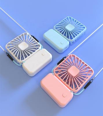 China Home Appliances Mini Wearable Super Foldable and Neck Hanging Fans Battery Charging Hands Free Air Cooler Fan Portable Usb Neck Hanging Fan for sale