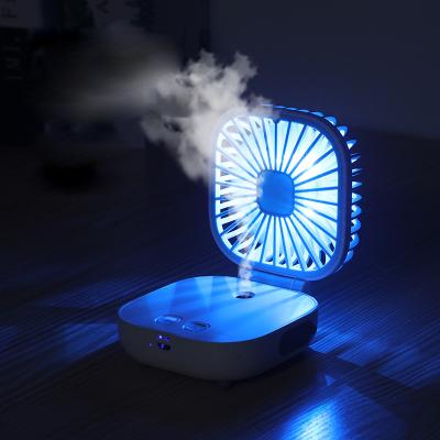 China Fan With Humidifier Lemon Modeling Rechargeable Mini Portable Usb Air Cooler Fan Air Contidition Fan With Humidifier for sale