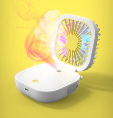 China New Design Humidifier 2021 CE FCC Factory Patent Water Jet Portable Mist Fan Electric Rechargeable Hand Fan Mini Usb Fan for sale