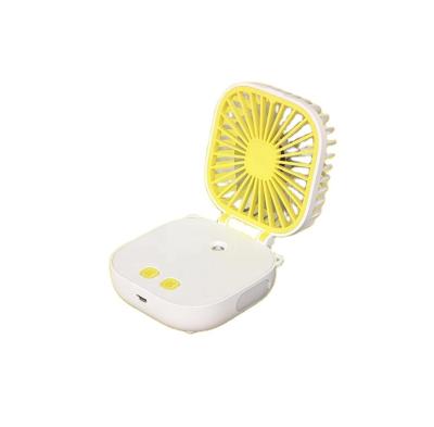 China Fan With Humidifier 2020 New Style Contract Plastic Neck On Battery Hang Lanyard Fold Mini Handheld Fan for sale