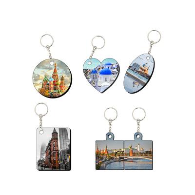 China Cheap High Quality UV Printed Custom Wooden Key Chain Plastic Key Holder for sale