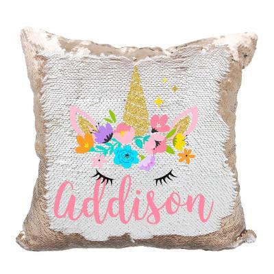 China Multi Color 40x40cm Mermaid Pillow Cases Anti-Apnea Sequin Pillow Cover White Decorative Reversible Sequin Pillow for sale