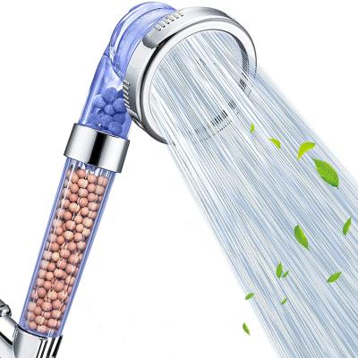 China Water Faucets Negative Ion Shower Head-Saving Stone Thermostatic Mineral Three Stage Adjustable Steam Shower Head Toilet for sale