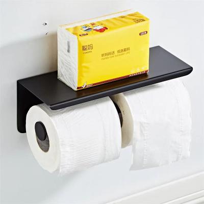 China Modern Stainless Steel Towel Rack Toilet Paper Holder Double Wall Mount Hanging Toilet Roll Paper Holder for sale