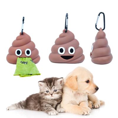 China Outdoor Portable Creative Cat And Dog Poop Shape Holder Viable Bag Dispenser Garbage Bag Holder for sale