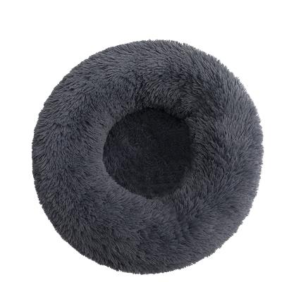 China 110cm Diameter Memory Foam Plush Sofa Deep Sleep Donut Luxury Cheap Stocked Dog Bed for sale