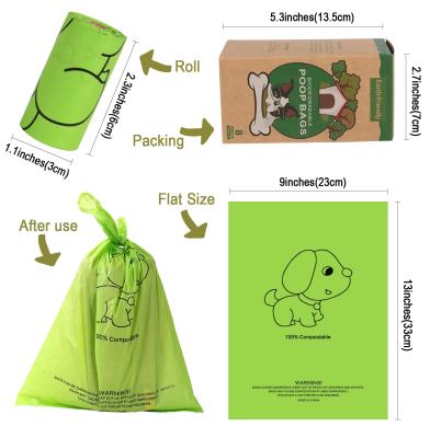 China Sustainable Biodegradable Dog Poop Bag Portable Cornstarch Paper Bag For Outdoor Pet Waste Bag With Animal Print for sale