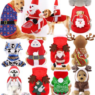 China 100% Cotton Dogs Christmas Pet Supplies Clothes Cats Cotton Clothing Funny Autumn Winter Clothes Elks Snow for sale