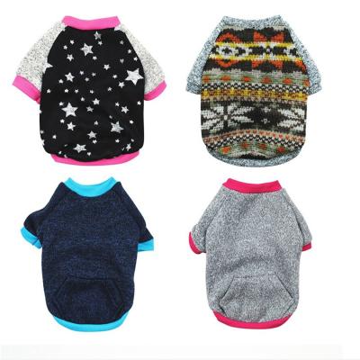 China Factory direct sales 100% cotton pet clothes dog clothes spring and autumn style thick raglan fleece chemical fiber fleece warm sweater for sale