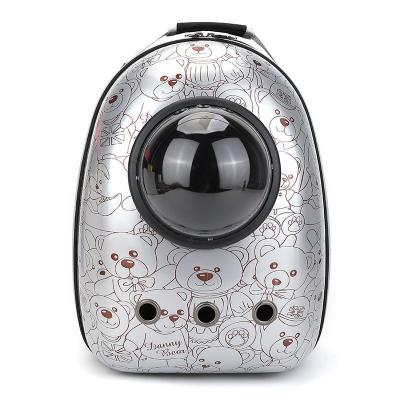 China Sustainable Capsule Travel Cage Pet Backpack with Safety Strap and Pattern Pet Bag Backpack for Simmons Cats and Dogs for sale