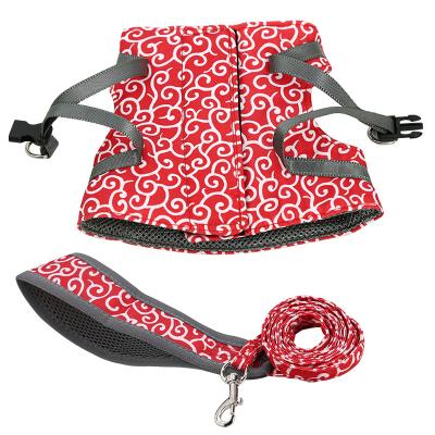 China 2021 Dog Accessories Custom Adjustable Sublimation Dog Harness Set Custom Personalized Dog Chest Harness Collar and Leash for sale