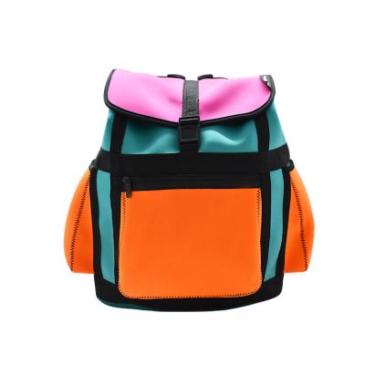 China Watetpoof Water and Pink Shock Resistant Yellow Blue Orange Color Customized Women Use Neoprene School Backpacks for sale