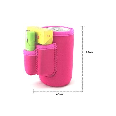 China Waterproof Multi Function 2 Pockets Neoprene Box Cooler Lighter Cigarette Pockets Box Cooler for sale