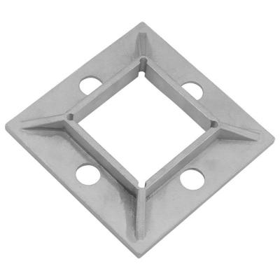 China Handrail Base Square Handrail Floor Clamp For Factory Sale Construction Stainless Steel For Square Tubes 40*40mm Handrail FL-20-4040 for sale