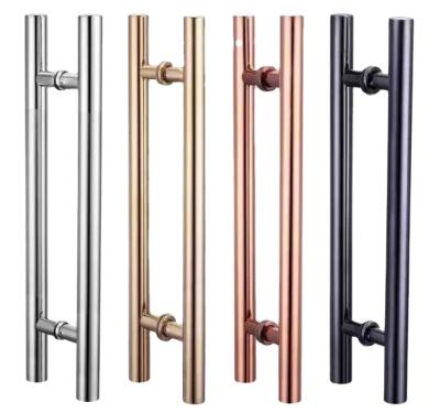 China Modern Sliding Glass Door Hardware Chrome Plated Lock Handle Bathroom Accessories Pull Stainless Steel Door Handle for sale