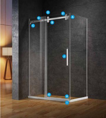 China Modern Shower Room System Glass Sliding Door Hardware Accessories for sale