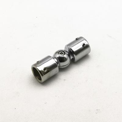 China Modern Zinc Alloy Glass Round Tube Connectors 25mm Galvanized Stainless Steel Shower Enclosure Fittings 19mm for sale