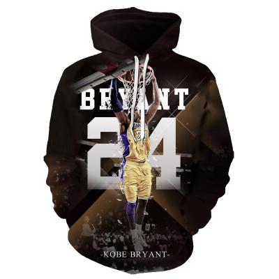 China Cheap Anti-wrinkle sports wear Logo Pullover Custom Made Full 3D Sublimation Printing #24 Kobe Bryant Mens Hoodie 1pc for sale