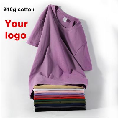 China High Quality Wholesale Cool Custom Made Cotton T-shirts Anti-Wrinkle Simple Empty Men's Youth 240 Grams 100% Tees Plus Size Tees for sale