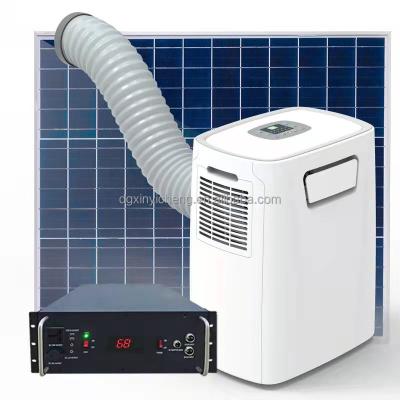 China Portable Residential 9000BTU Solar Air Conditioner LiFePO4 Lithium Battery Powered solar air conditioner hybrid for sale