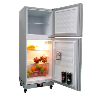 China Portable Household Commercial 128 138 Litres Solar Energy Storage Refrigerators with LiFePO4 Lithium Battery Box(Look Bottom)#02 for sale