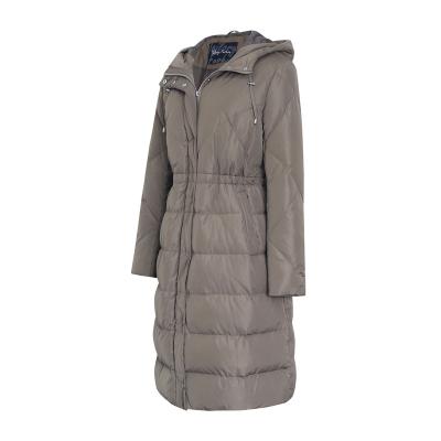 China Waterproof 2023  Women fashion Autumn Winter very popular  down jacket Waterproof outdoor waist adjustable wtih hood long coats for sale