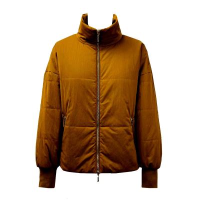 China Waterproof 2023 Outdoor new arrival  women jackets Autumn and winter polyester nylon crincle quilted padded water repellent casual jacket for sale