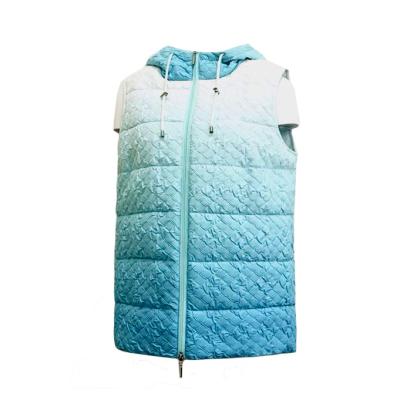 China Waterproof 2023  ODM new ladies   Autumn winner  hooded casual vests outdoor   dip dye GRS optional custom logo for sale