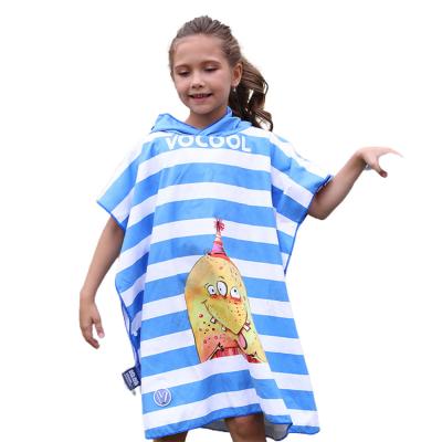 China 80% Polyester 20% Polyester 20% Bathrobe Kids Swimming Hooded Beach Towels Quick Dry Child Safe Spandex For Sublimation for sale