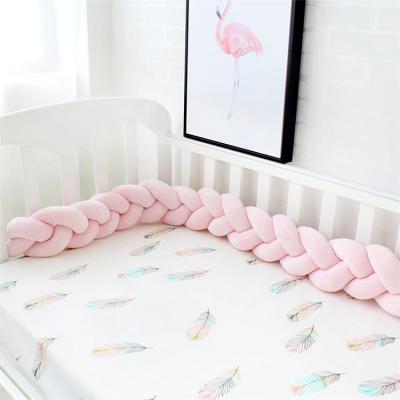 China Handmade Baby Pillow Bumper Anti-bacteria Braid Bed Cushion Soft Pillow Knot Bumper Hutch For Bedroom for sale