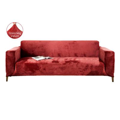 China Modern Luxury Thick Spandex Couch Cover Living Room Decor Solid Color Non Slip Soft Plush Sofa Covers for sale