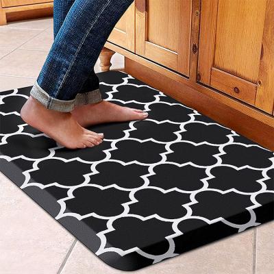 China Modern Heavy Duty PVC Non Slip Memory Foam Mat Waterproof Design Comfort Anti Fatigue Kitchen Flooring Mats Of 2 Set for sale