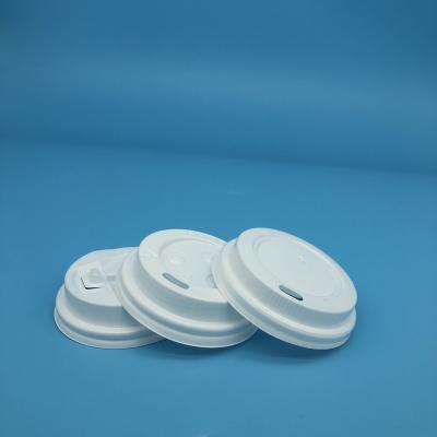 China Non Puddle Disposable 80mm Hot and Cold Drink Cups Cover PS Coffee Cup Lid Milk Tea Cup Plastic Lid for sale