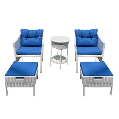 China Durable Modern Patio Chairs Sectional Outdoor Garden Sofas Rattan Furniture Chair And Table With Ice Cooler Table for sale