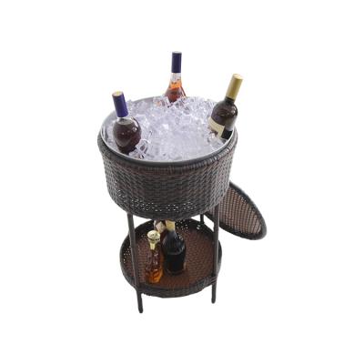 China Sustainable Buying Online Rattan Furniture POS With Rustic Round Plastic Ice Bucket for sale