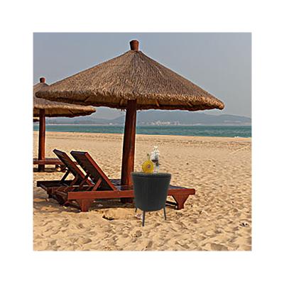 China New Design Sustainable Cooler Ice Buckets Four Legs Black Color Ice Bucket With High Adjustable Table for sale