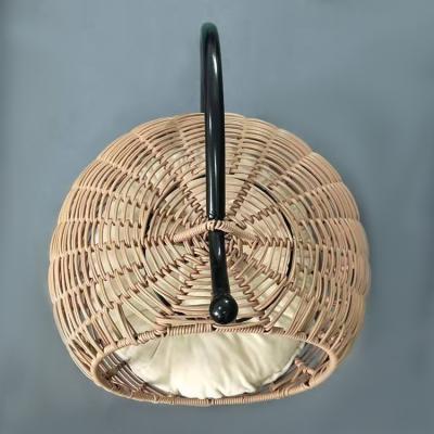 China Breathable Wholesale Outdoor Wicker Rattan Round Pet Bed Cat Swinging High Quality Hammock for sale