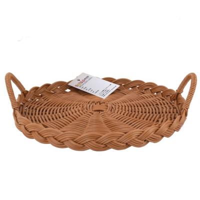 China Sustainable Hand Craft Rattan Place Mat Food Bread Display Decoration Custom Picnic Basket for sale