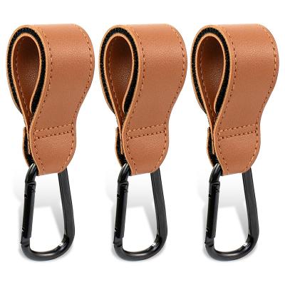 China Buggy Hook Baby Stroller Clip Baby Mum Stroller Bag Stroller Hook Stroller Luxury High Quality Heavy Duty Leather Stroller Hook for sale