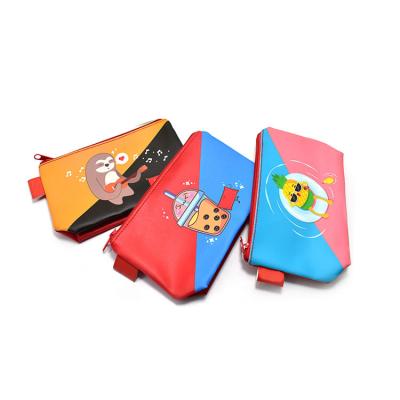 China Custom Cute Protable Logo Cartoon Coins Purses Kids Portable Waterproof Change Purse Storage Leather Bag With Zipper Child for sale