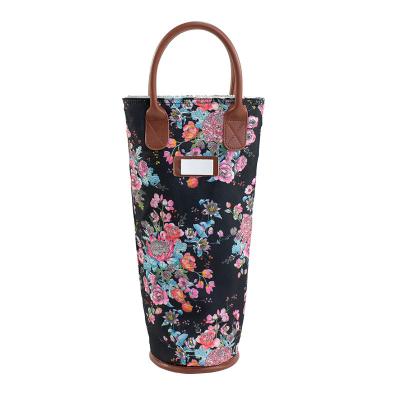 China Hot Sale Waterproof Fashion Simple Wine Cooler Bags Custom Logo Beach Travel Insulated Wine Bottle Tote Gift Bag Leakproof For for sale