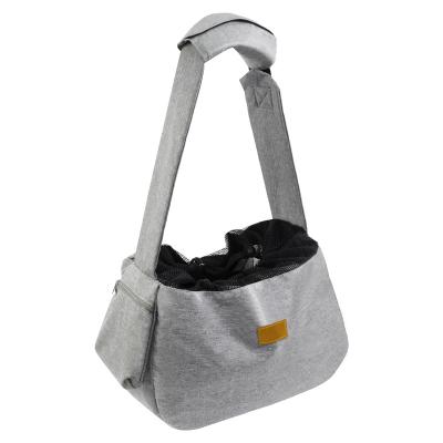 China Cationic Viable Custom Carrier Cat Dog Out Bag 300D Logo Gray Travel Outdoor Pet Outing Tote Bag Recycled Pet Shoulder for sale