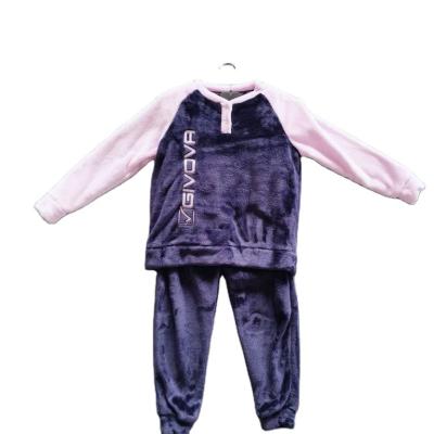 China Breathable Cute Winter Sleeping Lounge Wear Micro Homewear Cloth Sleepwear Pajamas Set Clothes For Kids for sale