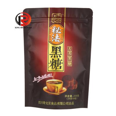 China Custom Printed Biodegradable Zipper Food Grade Kraft Paper PLA Stand Up Pouch With Ziplock for sale