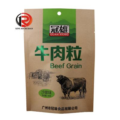 China China Zip Lock Flat Bottom Standing Cake Paper Bag/8 Sided Sealable Kraft Paper Zipper Bag/Brown Paper Food Bags for sale